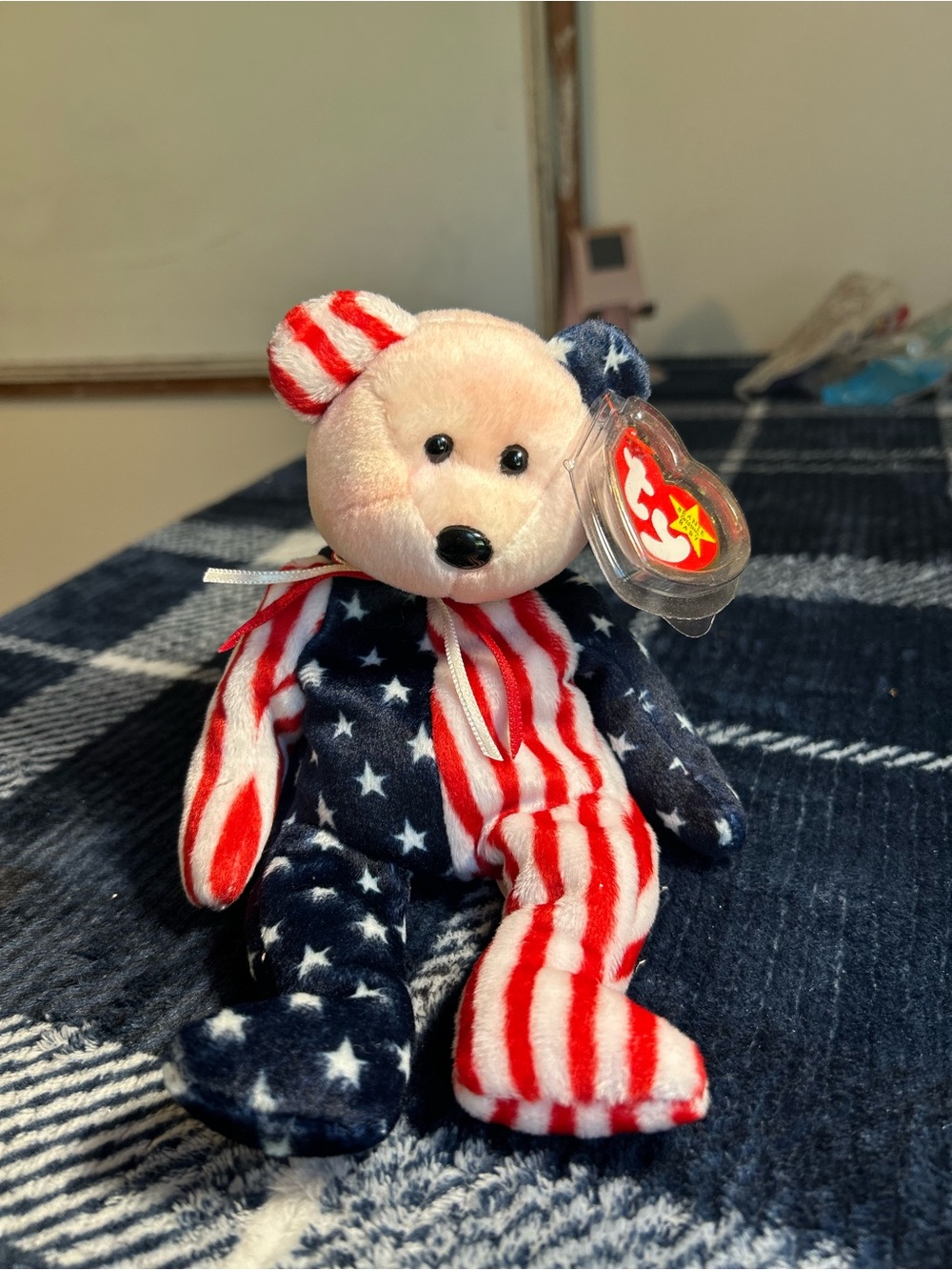 Ty Patriotic Star-Spangled Plush Bear - Red, White & Blue